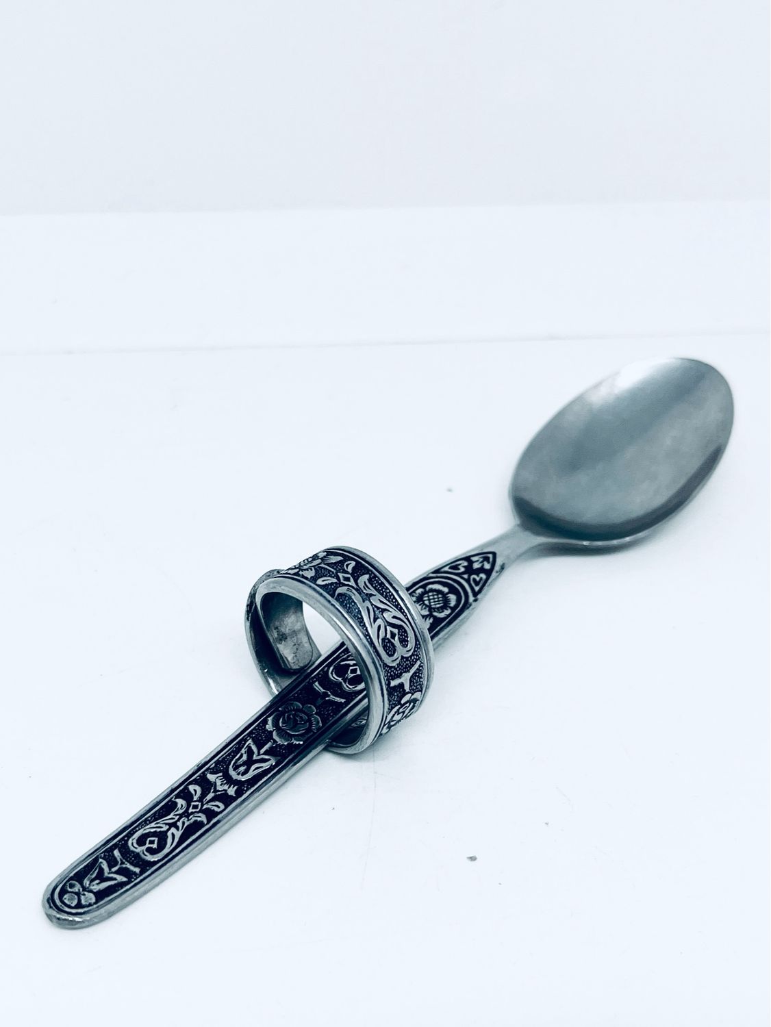 Anello FEDINA MANICO CUCCHIAINO INOX antica posata in acciaio 