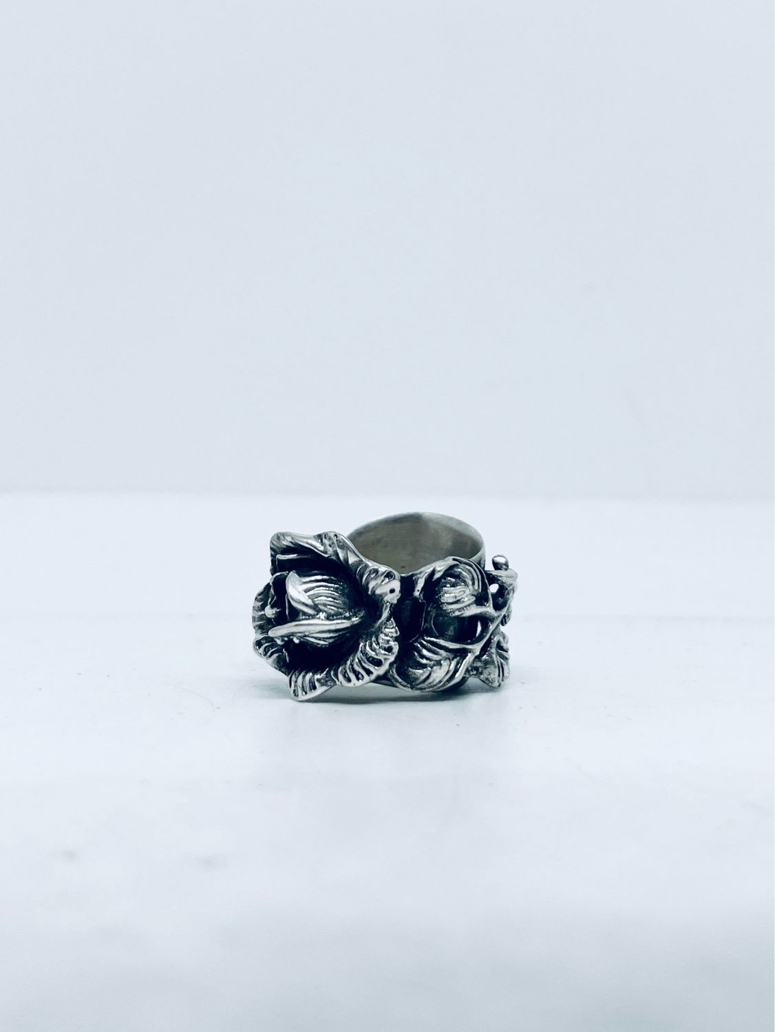 Anello SPALMABURRO  &quot;ROSA DI HILDESCHEIM&quot; antica posata in argento 835