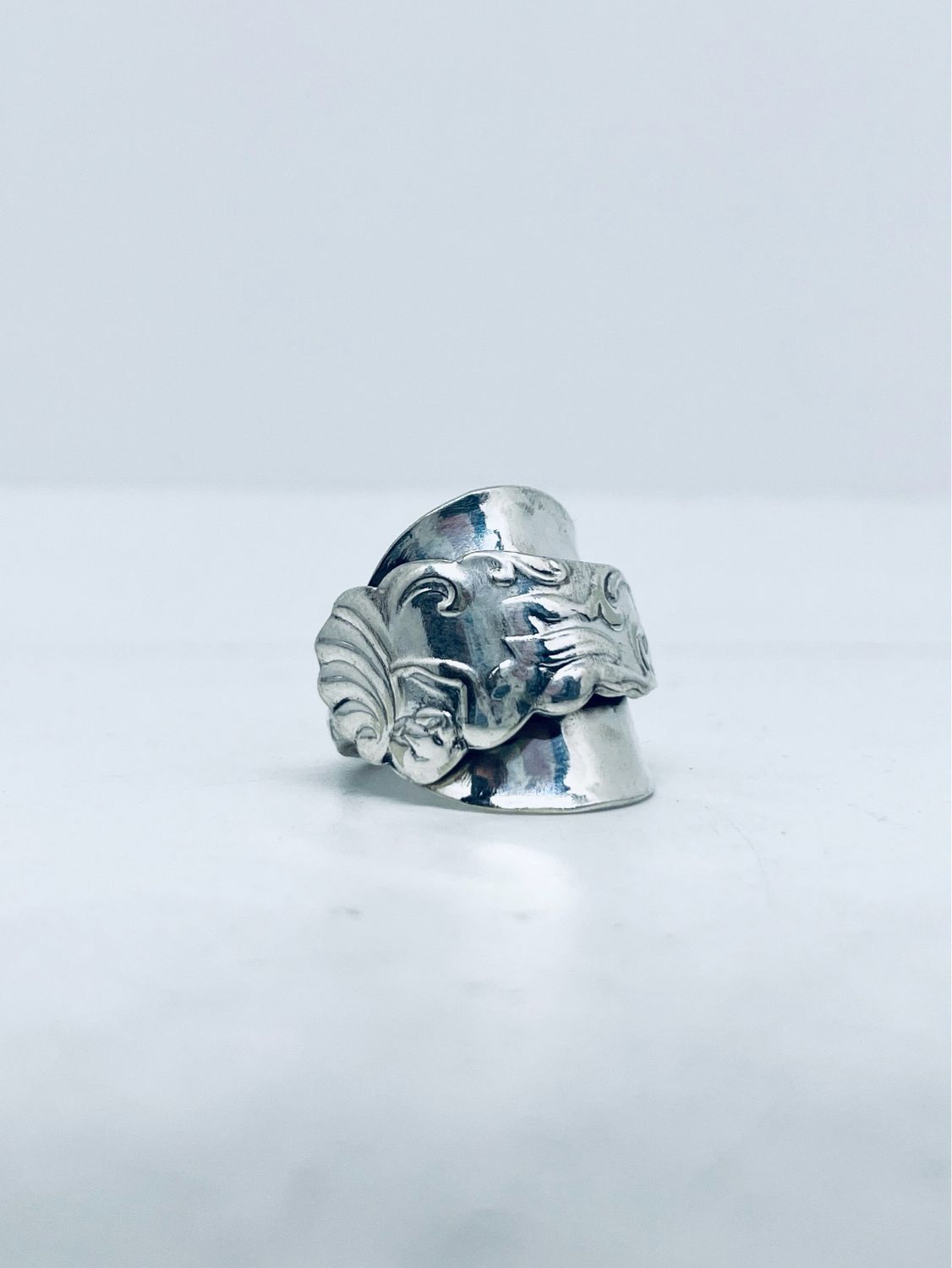 Anello PUTTO INTERO CUCCHIAINO antica posata in argento