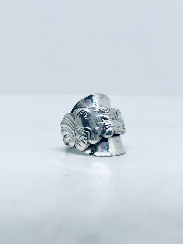 Anello PUTTO INTERO CUCCHIAINO antica posata in argento
