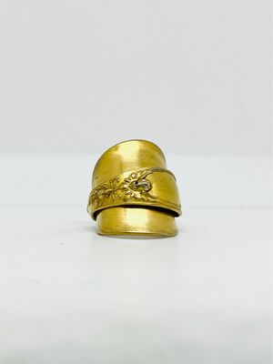 Anello ANGELO INTERO CUCCHIAINO antica posata in argento dorato