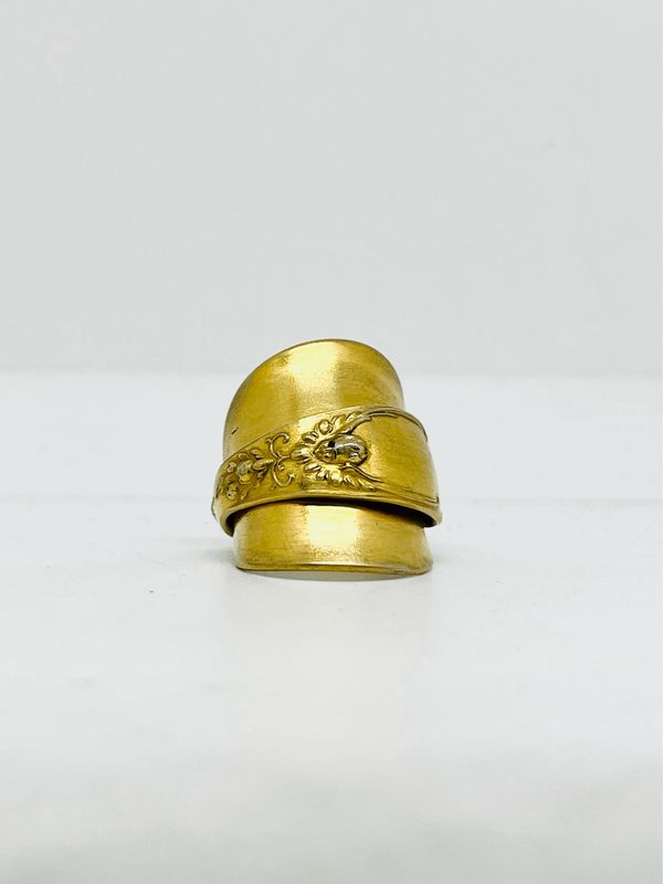 Anello ANGELO INTERO CUCCHIAINO antica posata in argento dorato