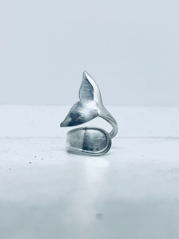 Anello CODA DELFINO antica posata in argento