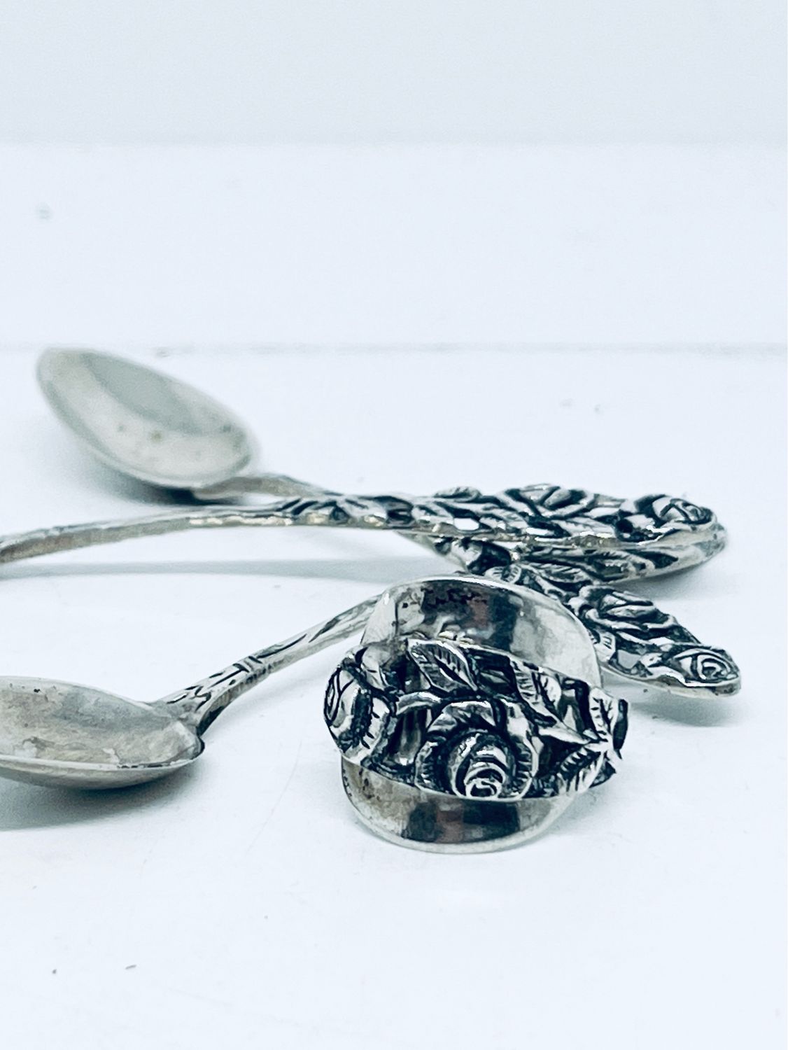 Anello INTERO  &quot;ROSA DI HILDESCHEIM&quot; 03 antica posata in argento 800