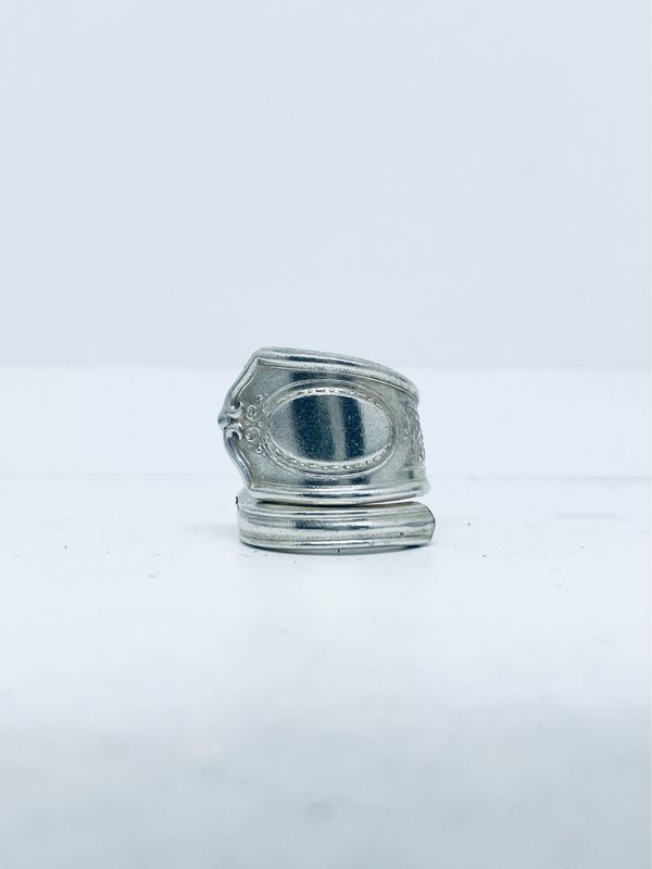 Anello SPIRALE MANICO CUCCHIAINO antica posata in argento