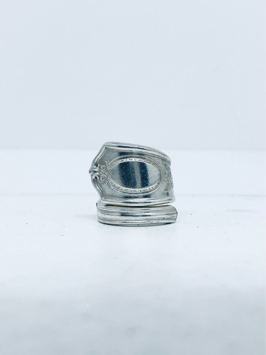Anello SPIRALE MANICO CUCCHIAINO antica posata in argento