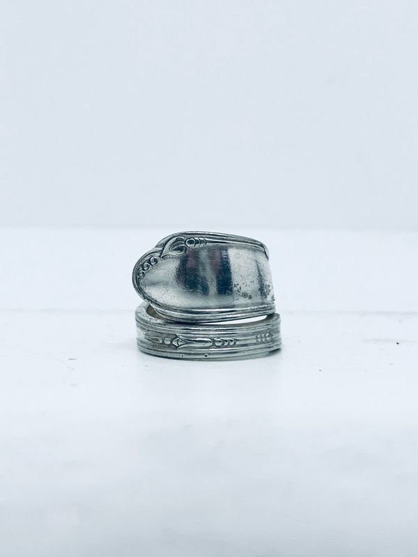 Anello SPIRALE MANICO CUCCHIAINO antica posata in argento