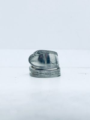 Anello SPIRALE MANICO CUCCHIAINO antica posata in argento