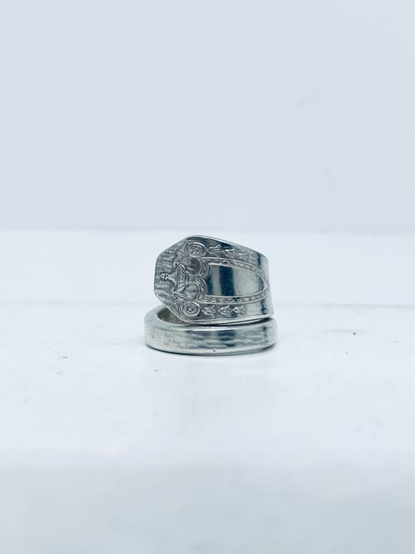 Anello SPIRALE MANICO CUCCHIAINO antica posata in argento