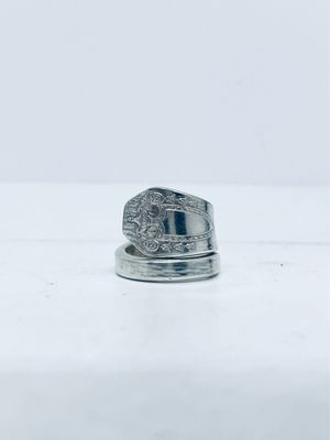 Anello SPIRALE MANICO CUCCHIAINO antica posata in argento