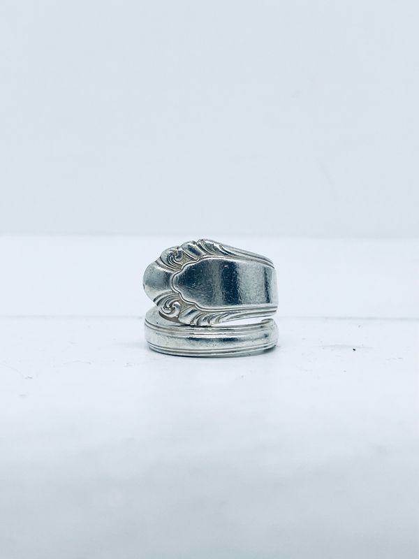 Anello SPIRALE MANICO CUCCHIAINO antica posata in argento