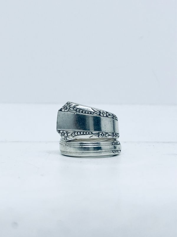 Anello SPIRALE MANICO CUCCHIAINO antica posata in argento