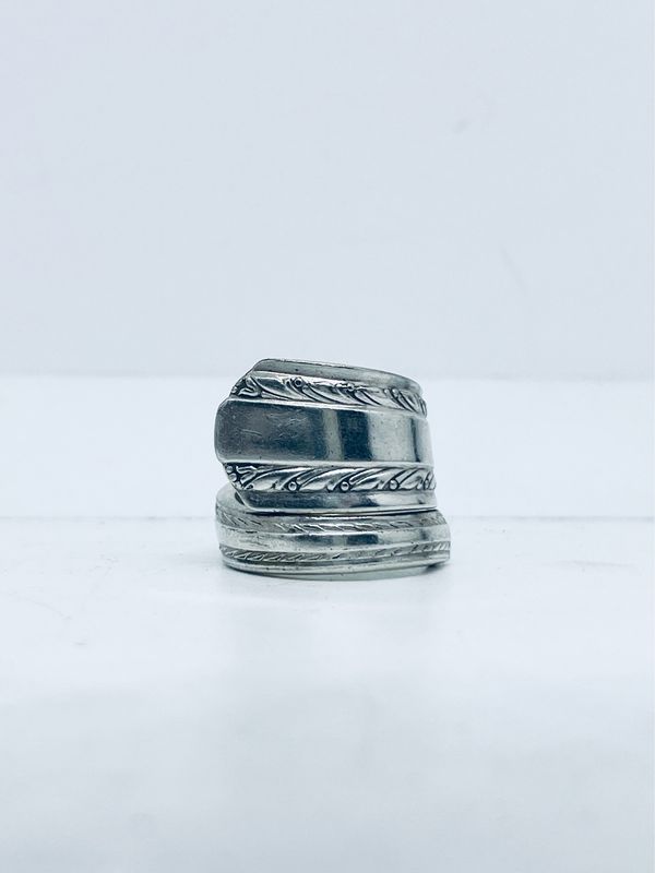 Anello SPIRALE MANICO CUCCHIAINO antica posata in argento