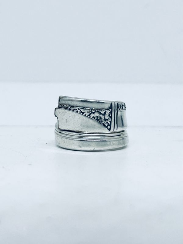Anello SPIRALE MANICO CUCCHIAINO antica posata in argento