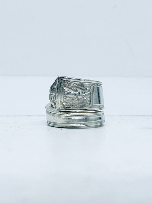 Anello SPIRALE MANICO CUCCHIAINO antica posata in argento