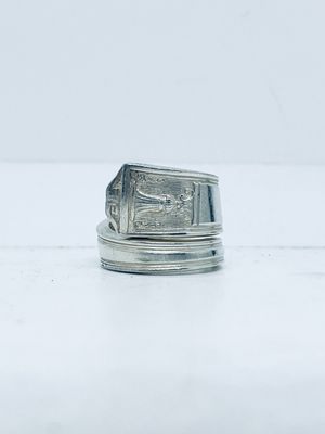 Anello SPIRALE MANICO CUCCHIAINO antica posata in argento