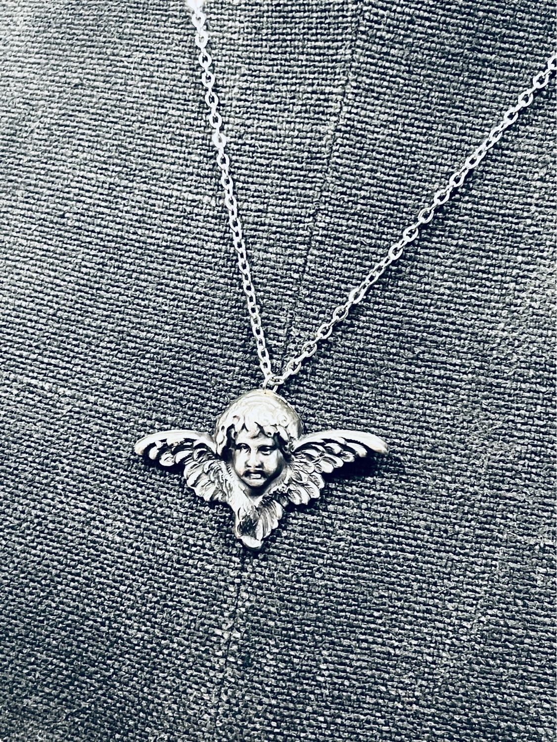 Ciondolo/Pendente”PUTTO”  Vintage in Silverplate - Spilla Antica Prima Metà del ‘900