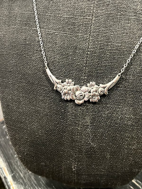 Ciondolo/Pendente”FIORI 02”  Vintage in Silverplate - Spilla Antica Prima Metà del ‘900