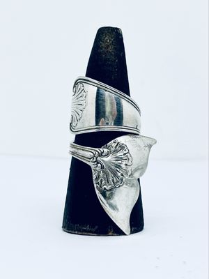 Anello CODA BALENA “CONCHIGLIA” antica posata in argento
