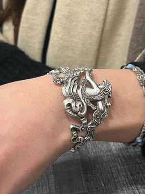 Bracciale BOCCHETTA DECORO SIRENA SILVER PLATE 01  antica serratura