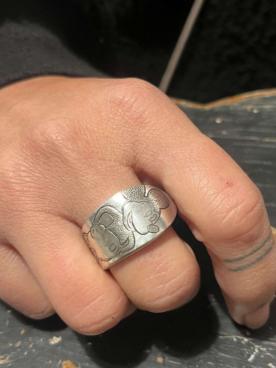 Anello CLASSICO MANICO CUCCHIAINO TOPOLINO antica posata in argento