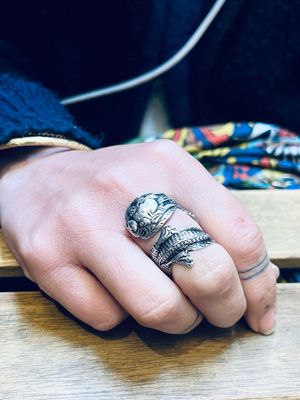 Anelli SPIRALE DRAGONE antica posata