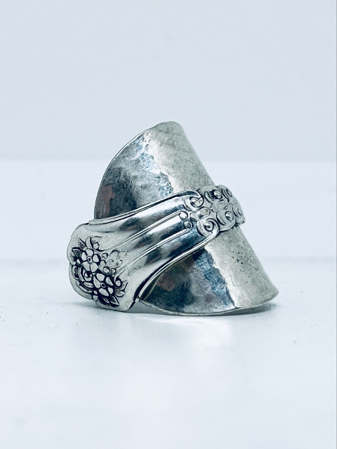 Anello INTERO CUCCHIAINO NONTISCORDARDIME antica posata in argento