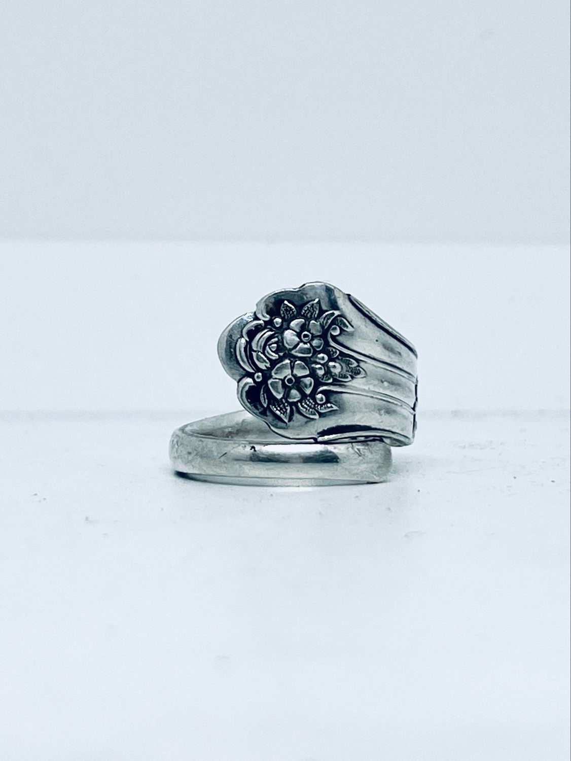 Anello MANICO NONTISCORDARDIME antica posata in argento