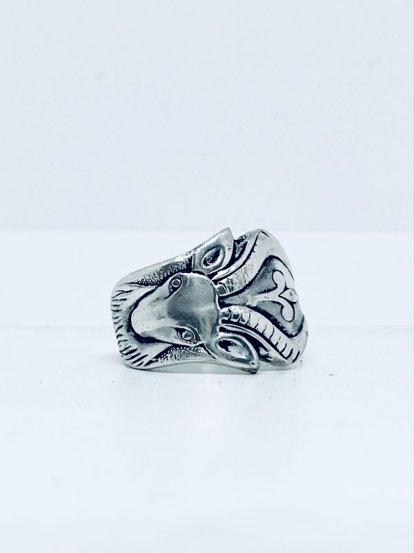 Anello CLASSICO “NYALA”  MANICO CUCCHIAINO antica posata in acciaio argentato