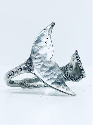 Bracciale CODA BALENA MARTELLATA  antica posata