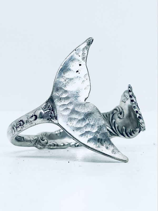 Bracciale CODA BALENA MARTELLATA  antica posata