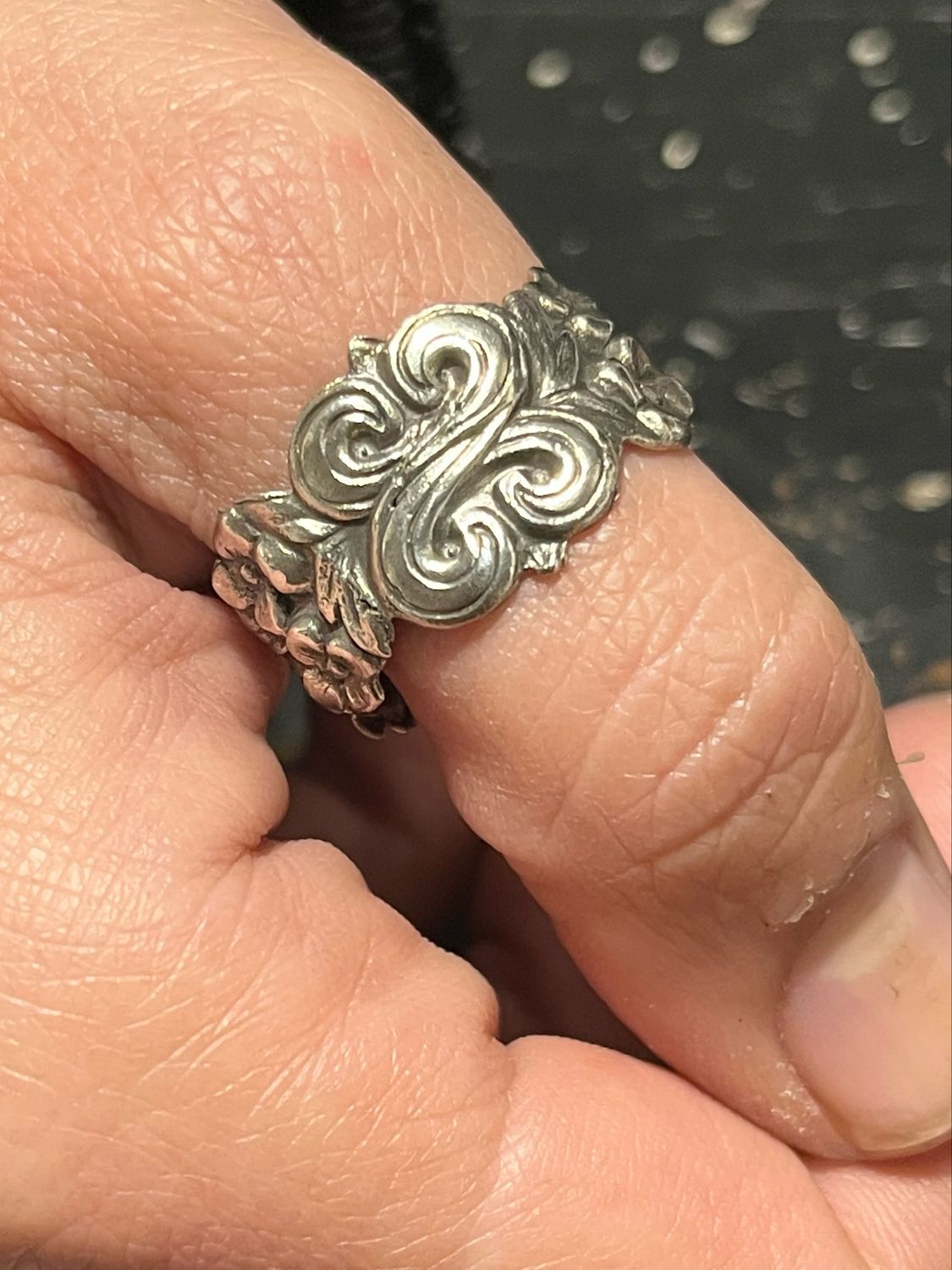 Anello BOCCHETTA NODO  #03 DECORO/SERRATURA ARGENTO 925 antica bocchetta