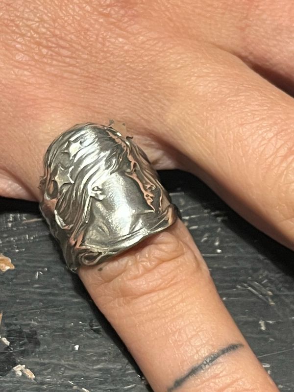 Anello SPILLA VERGINE art nouveau antica spilla