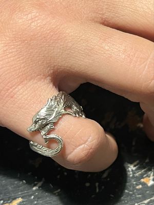 Anello SPILLA DRAGONE antica spilla