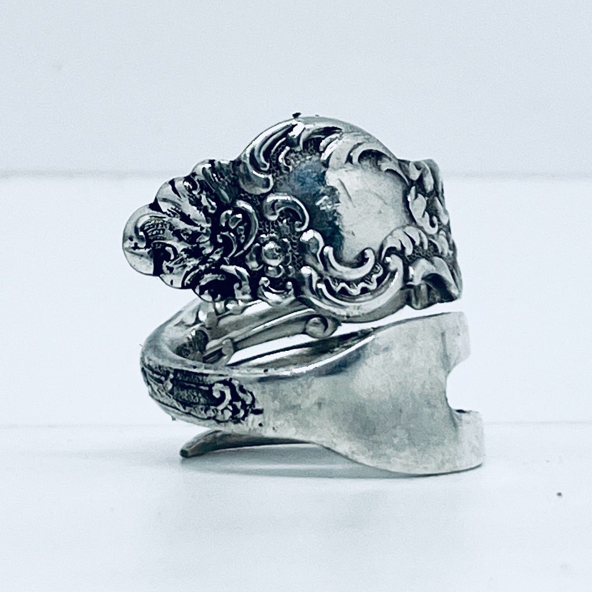 Anello FORCHETTINA INTERA  antica posata in argento