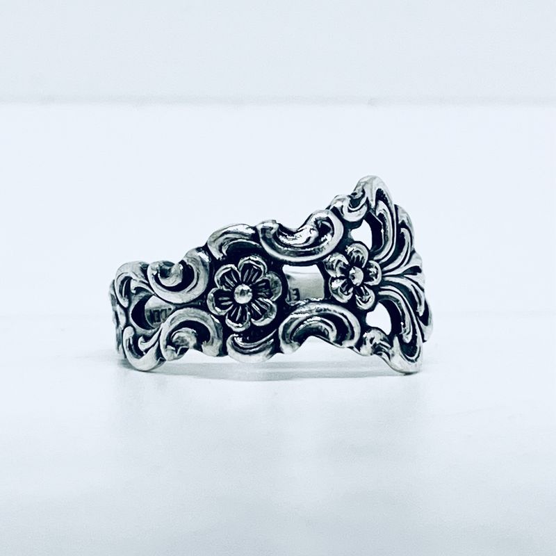 Anello  CLASSICO “NON TI SCORDAR DI ME” MANICO TRAFORATO CUCCHIAINO antica posata in argento
