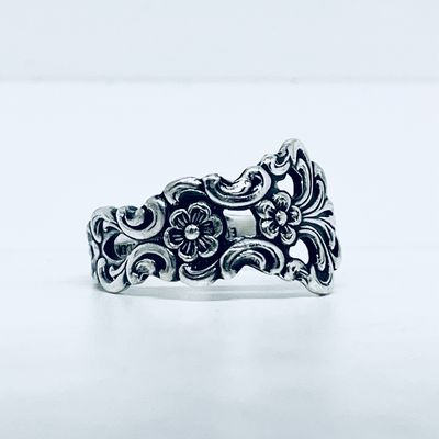 Anello  CLASSICO “NON TI SCORDAR DI ME” MANICO TRAFORATO CUCCHIAINO antica posata in argento