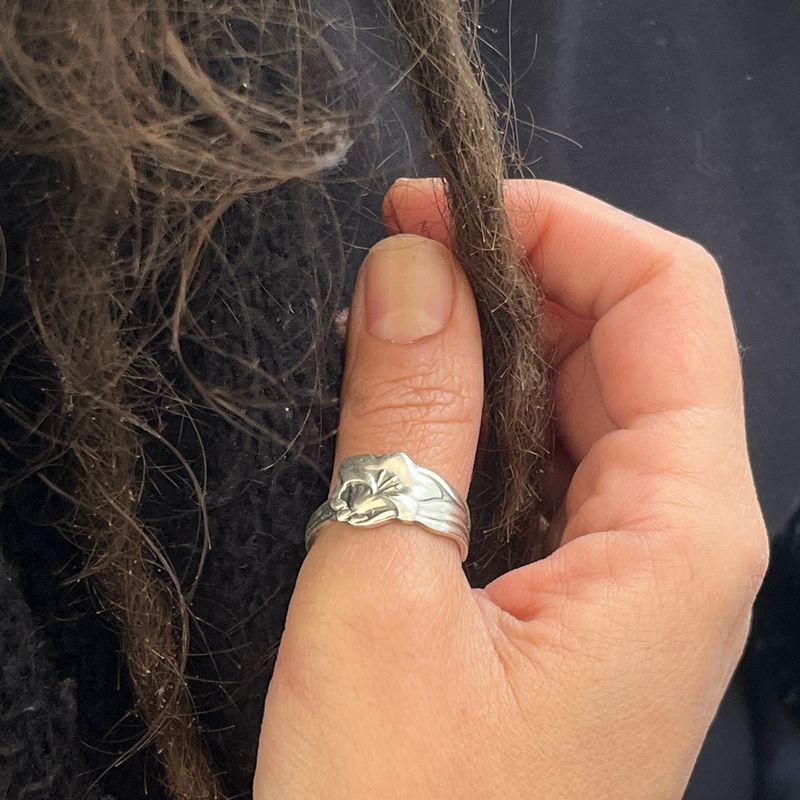 Anello  CLASSICO “CAMPANULA” MANICO CUCCHIAINO antica posata in argento