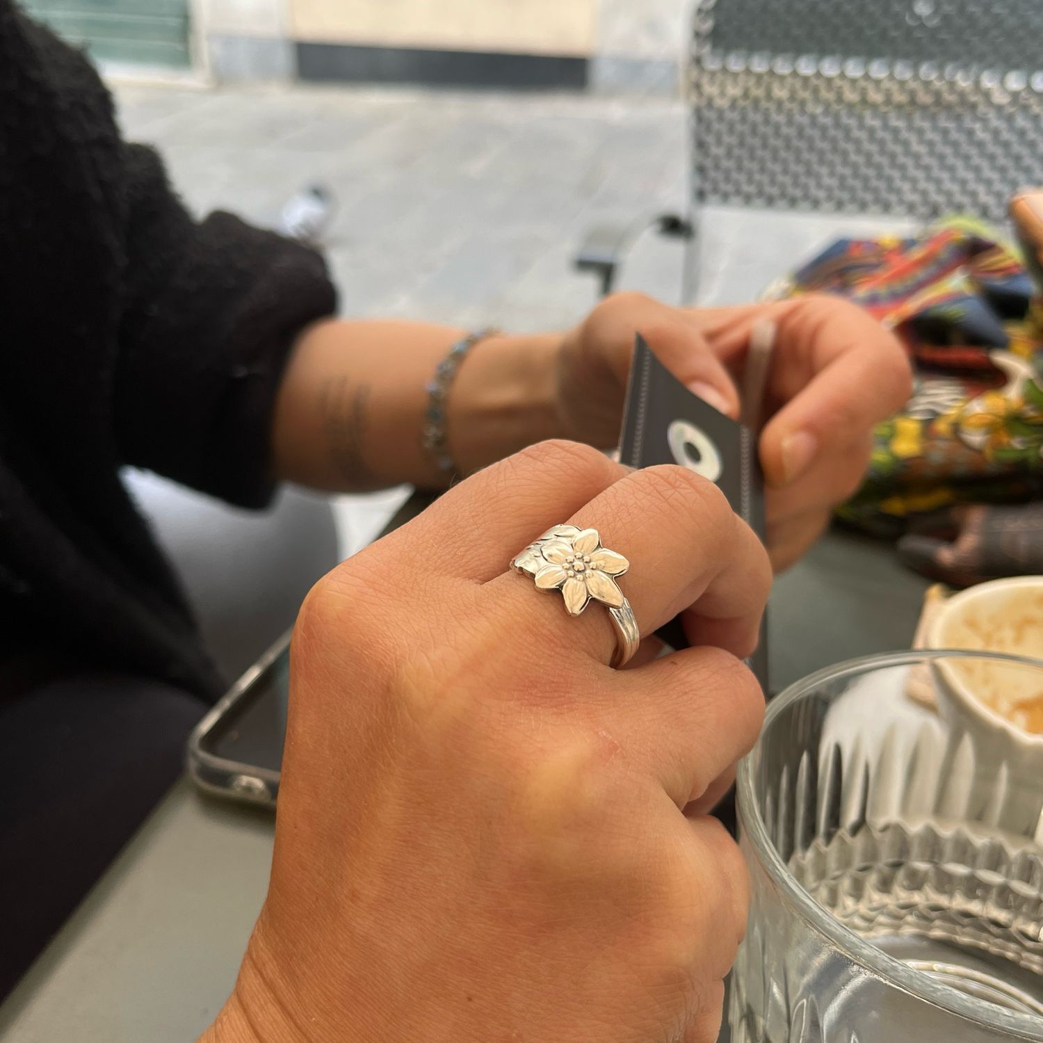 Anello  CLASSICO “STELLA ALPINA” MANICO CUCCHIAINO antica posata in argento
