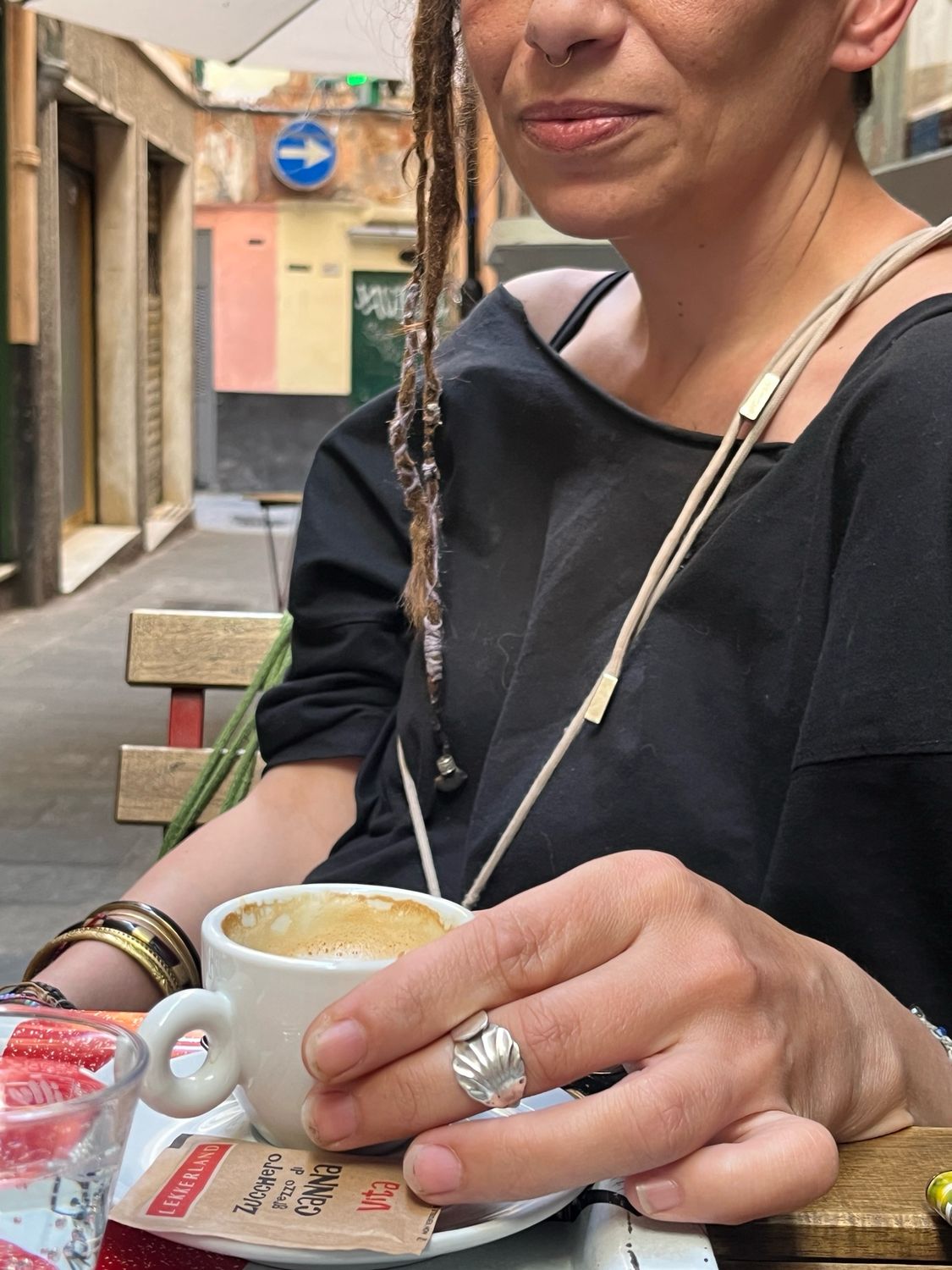 Anello SALE “CONCHIGLIA STELLA CHE” INTERO FALANGINA SALE antica posata