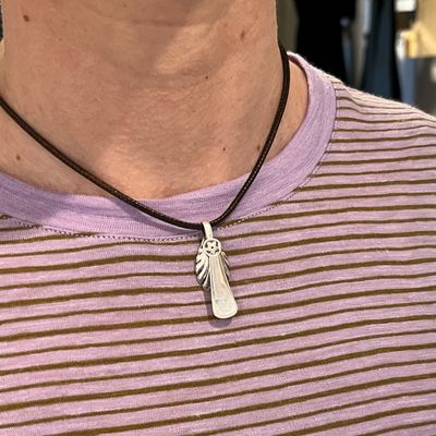 Ciondolo/Pendente &quot;CUCCHIAINO INTERO SALE CONCHIGLIA STELLA CHE &quot; antica posata