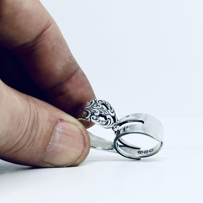 Anello DOPPIO FORCHETTINA antica posata in argento