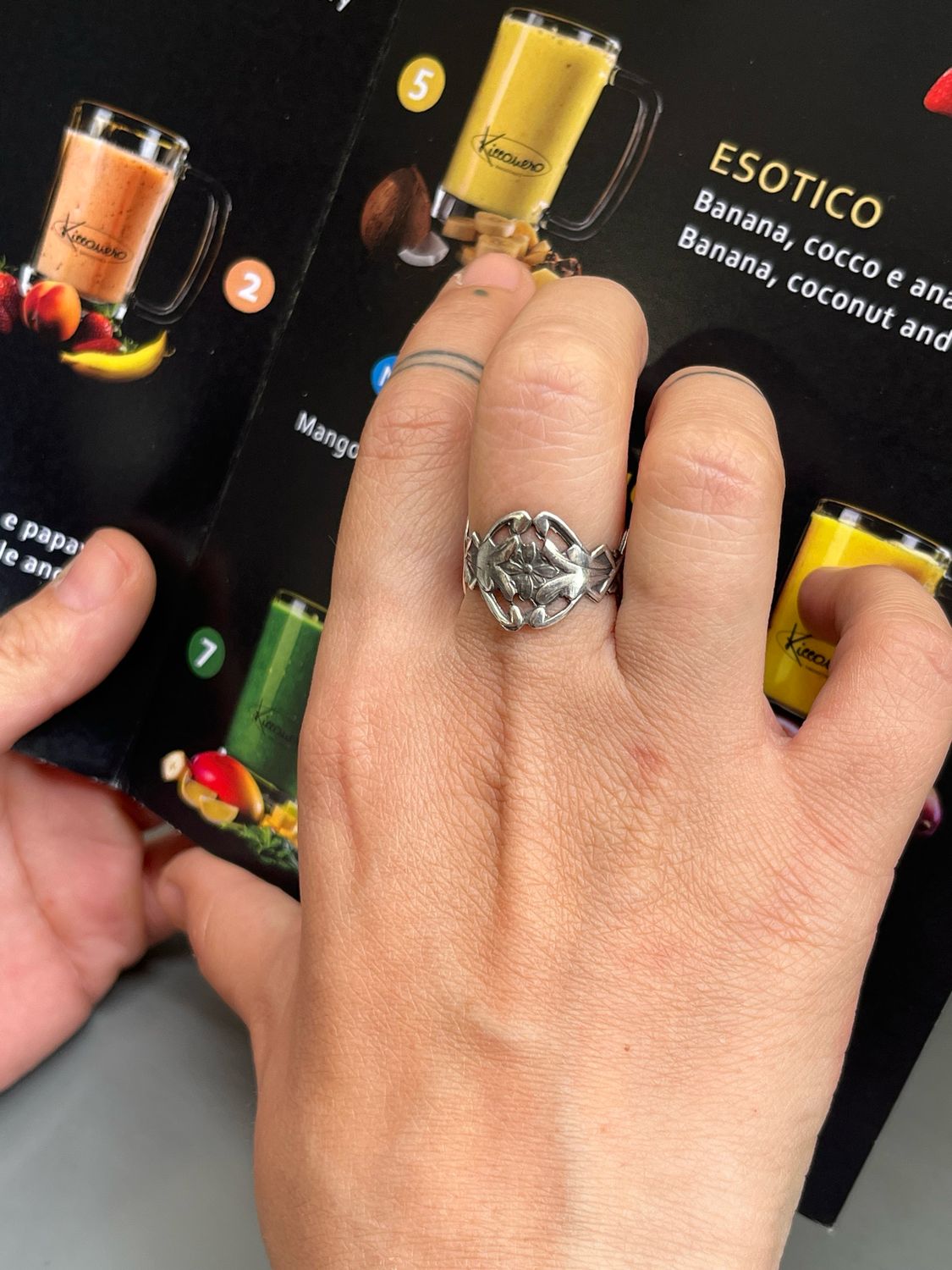 Anello SPILLA FIORE TONDO antica spilla