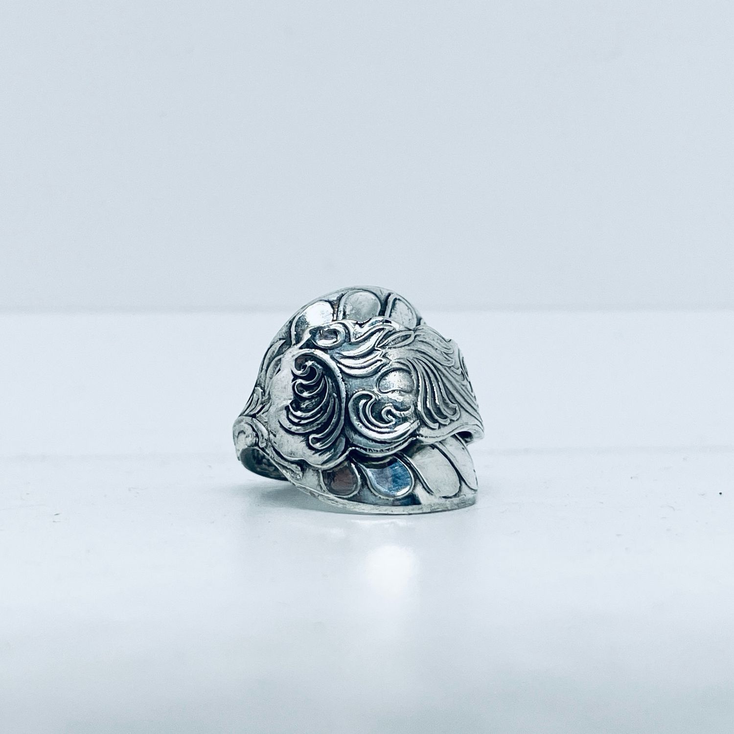Anello INTERO CUCCHIAINO CONCHIGLIA antica posata in argento