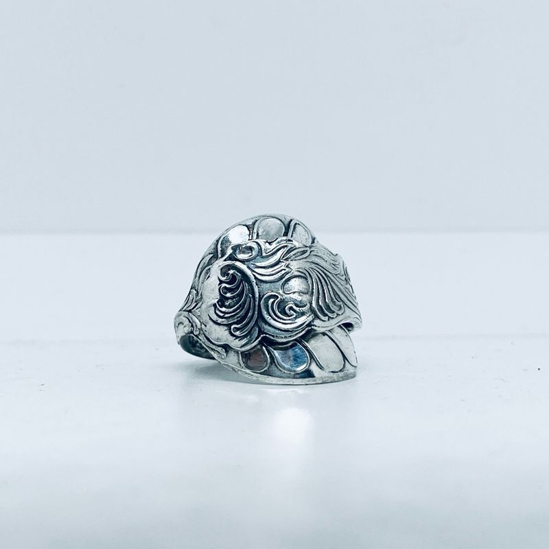 Anello INTERO CUCCHIAINO CONCHIGLIA antica posata in argento