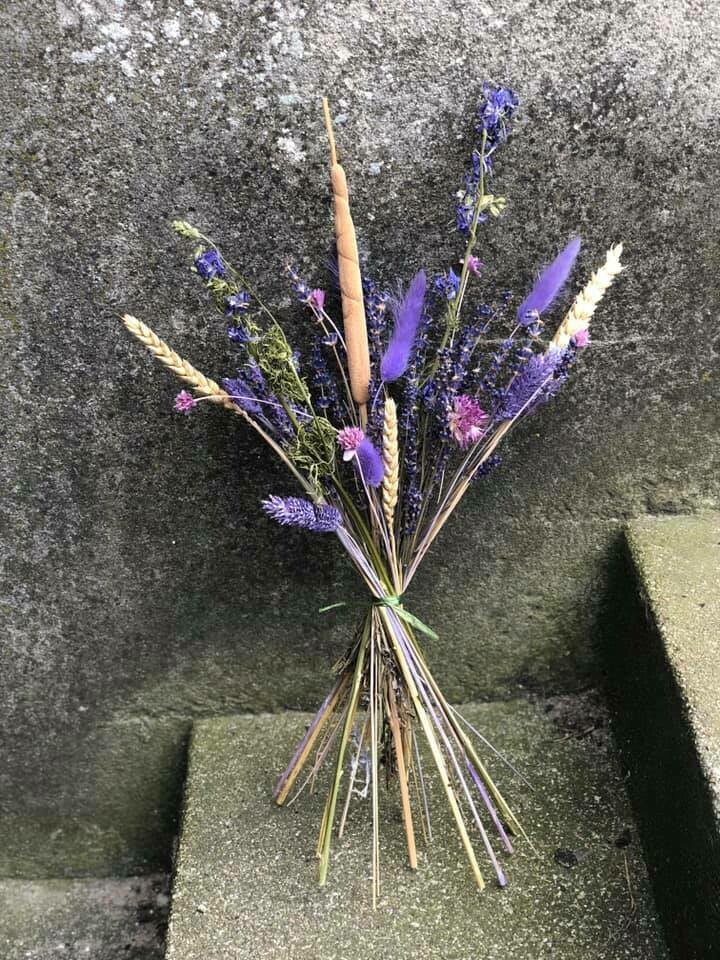 Tørret Lilla/blå Buket