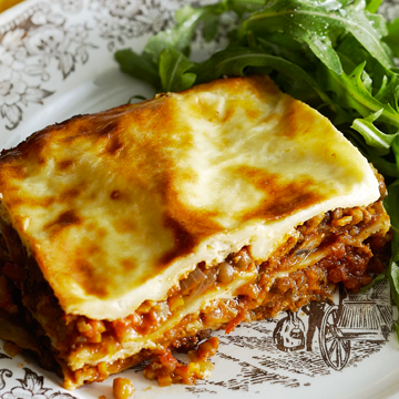 Lentil &amp; mushroom lasagne