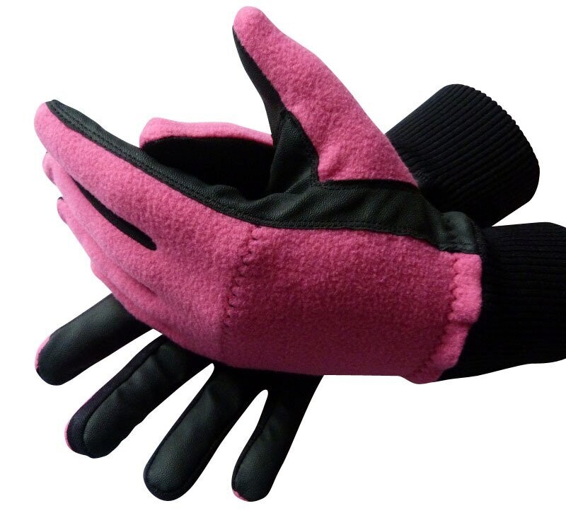 1 Paar WINTER Golfhandschuhe FLEECE  für DAMEN Gr. S, M o L schwarz/pink