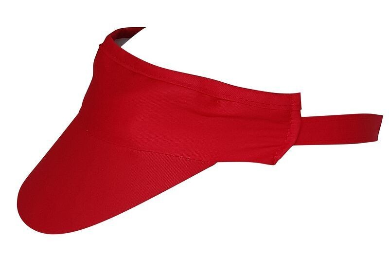 Sonnenschild ROT, GELD oder WEIß mit individuell einstellbarem Band (mit verstellbarer Öse aus Kunststoff)