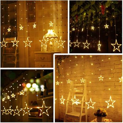 138 LED 3.5M 12 Stars Christmas Lights Star Curtain